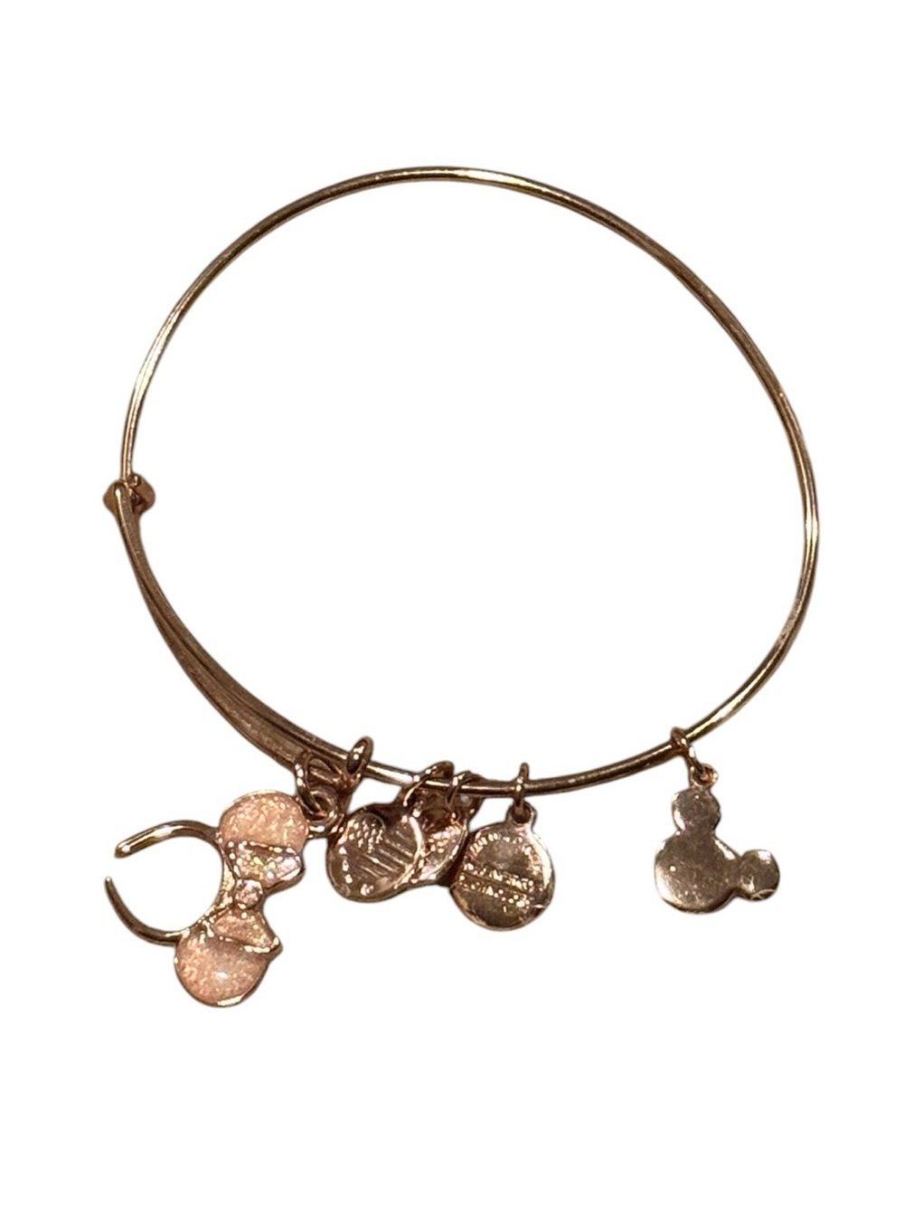 Alex and Ani Disney Parks Minnie Mouse Rose Gold Charm Bangle Bracelet - Picture 5 of 5